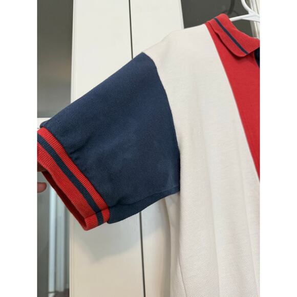 Vintage BIKE polo SMU Mustangs embroidered color block red white blue Large - Picture 5 of 9